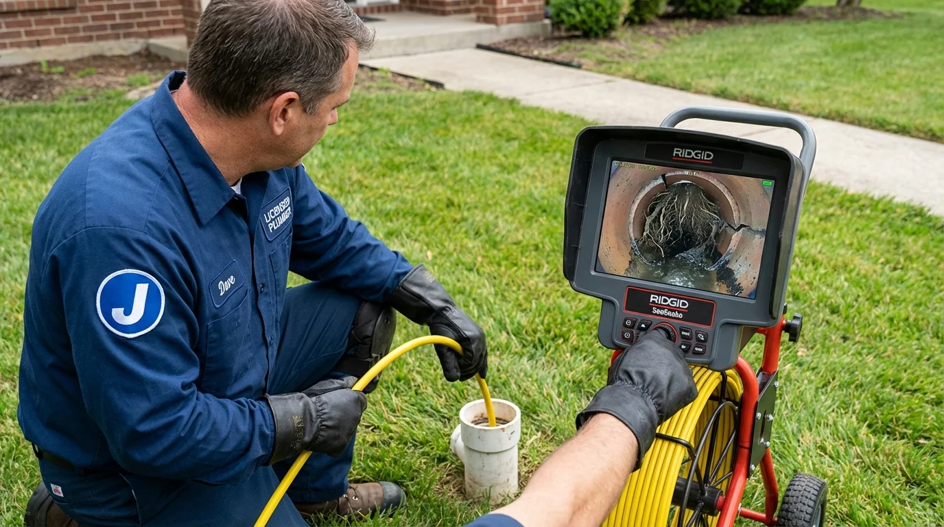Sewer camera inspection being performed by Johns Plumbing LLC in Nice